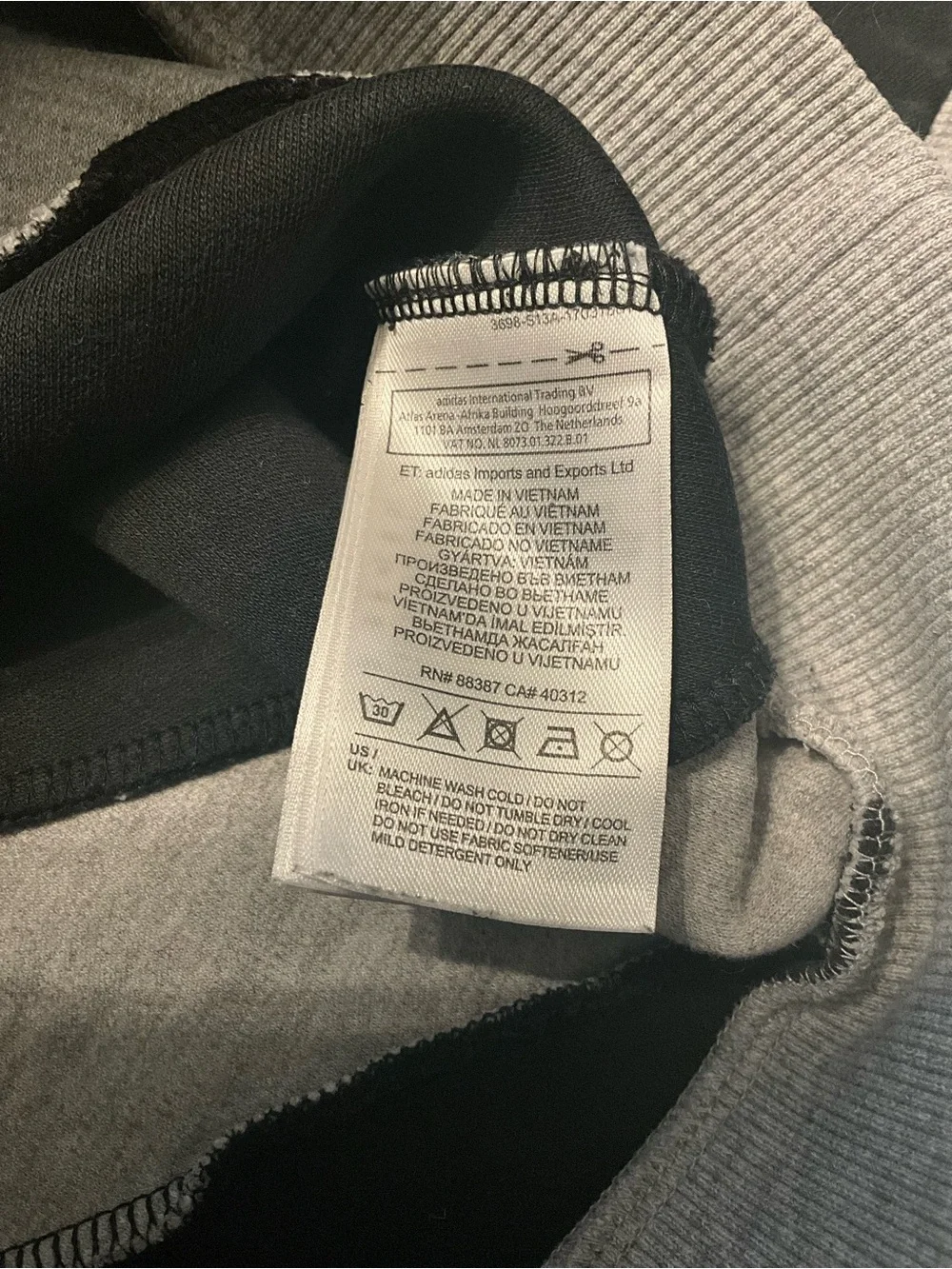 adidas Men's Gray & Black Diagonal Panel Hoodie